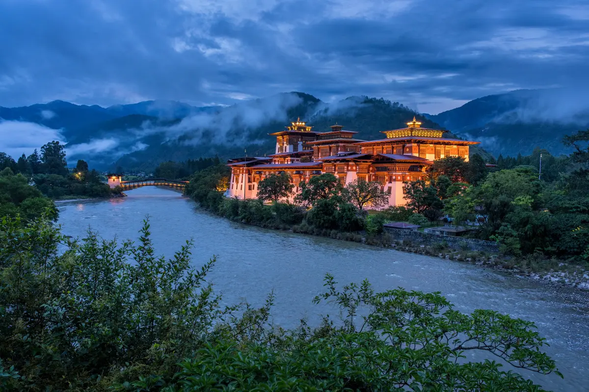 Punakha Dzong — administrative seat and monastic community in one building, built without nails