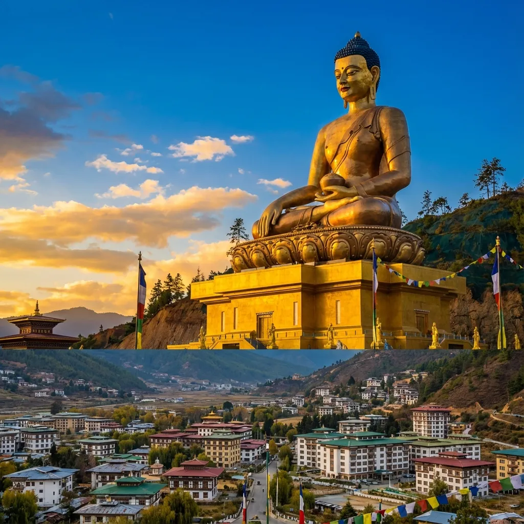 The Buddha Dordenma above Thimphu — where the Kings and Queens of Bhutan and Thailand attended a joint Buddhist chanting ceremony in April 2025